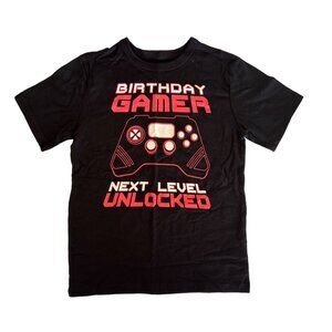 Kids unisex Black Birthday Gamer Size small 5/6 T-shirt